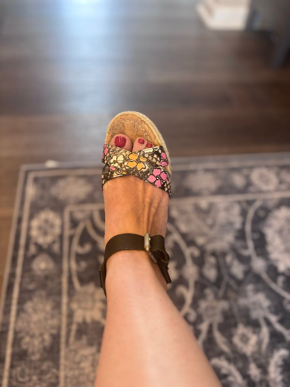 Sam Edelman multi color floral wedge